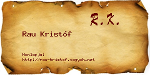 Rau Kristóf névjegykártya